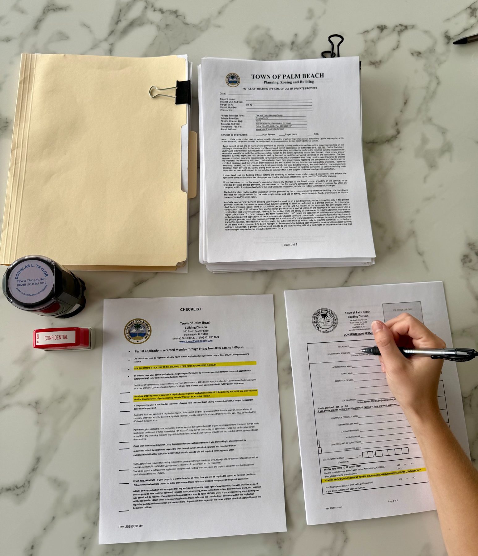 Private provider permit paperwork