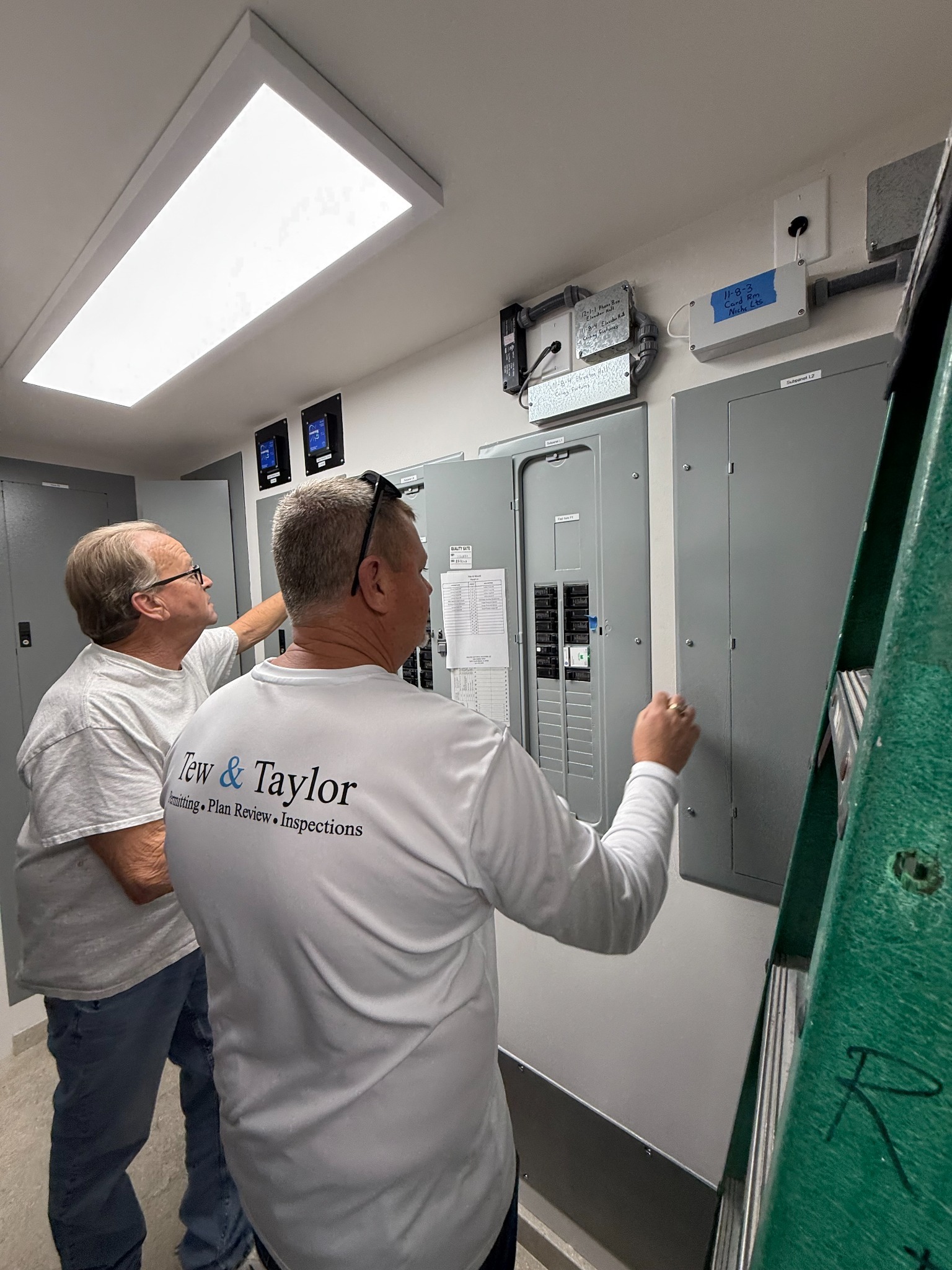 Tew & Taylor inspectors performing an active electrical inspection
