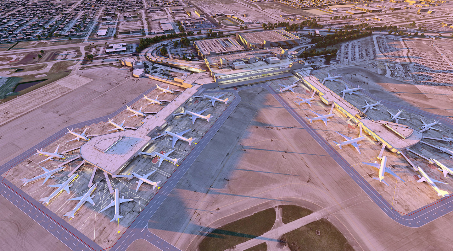 Aerial view of President Donald J. Trump International Airport in West Palm Beach